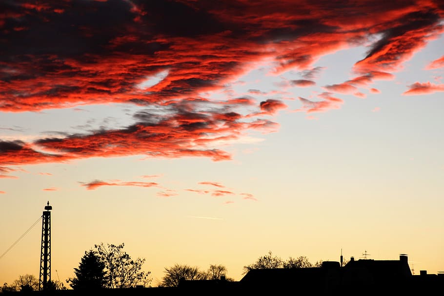 sky, afterglow, colored, cloud, light, abendstimmung, sunset HD wallpaper