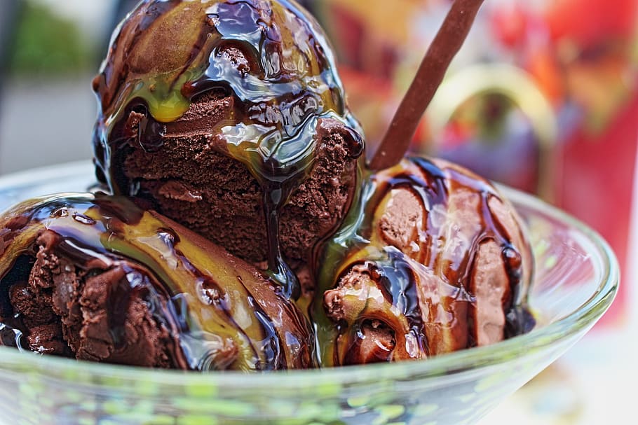melted ice cream in glass bowl, ice cream sundae, dessert, delicious, HD wallpaper