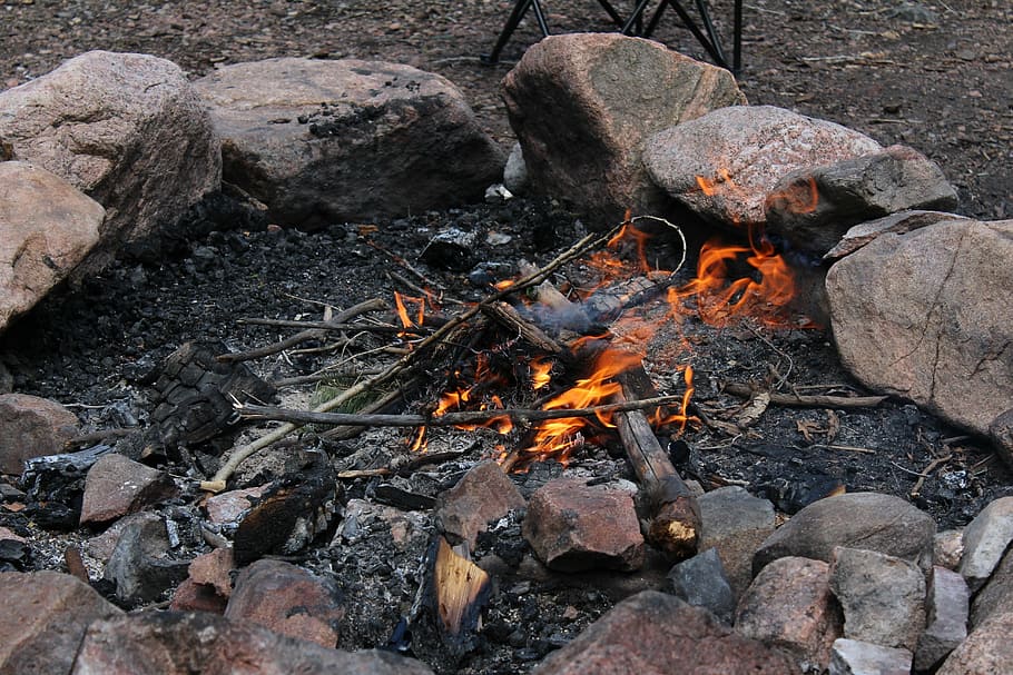 campfire, fires, flame, smoke, bonfire, burning, fire - natural phenomenon HD wallpaper