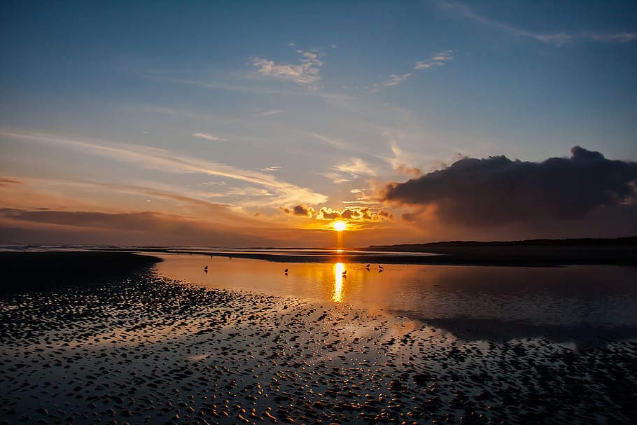 Wangerooge, Sunrise, Beach, North Sea, morgenstimmung, morning light