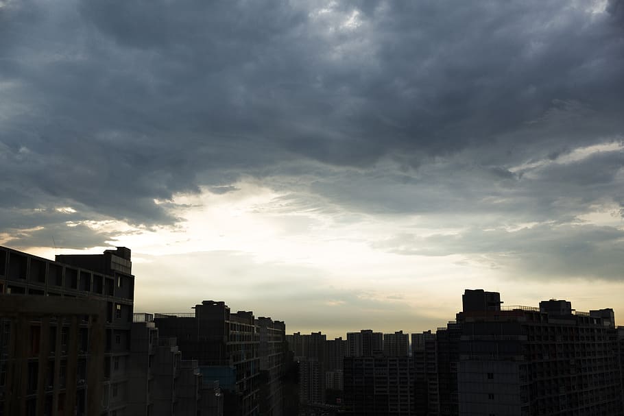 sky, cloud, at dusk, cloud - sky, architecture, building exterior HD wallpaper