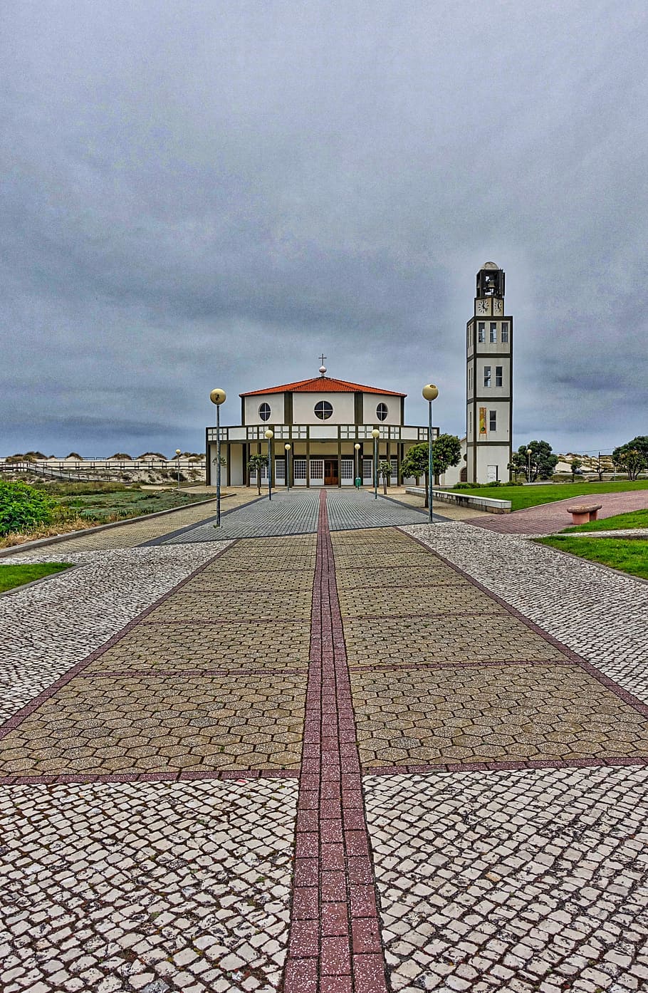 Church, Round, characterful, construction, architecture, costa nova HD wallpaper