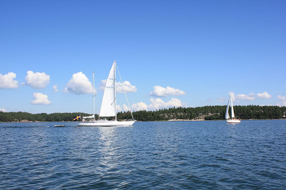 sailboat, sea, boating, nautical vessel, transportation, water HD wallpaper