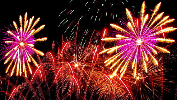 Fireworks, Light, Colors, celebration, exploding, night, firework Display HD wallpaper