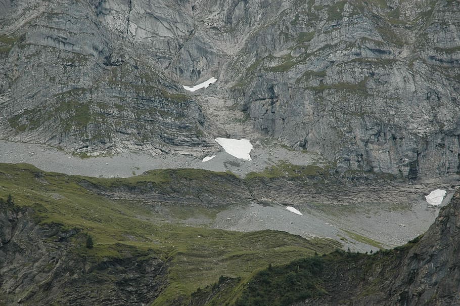 Mountains, Rock, Snowfield, Solid, nature, scenics, outdoors HD wallpaper