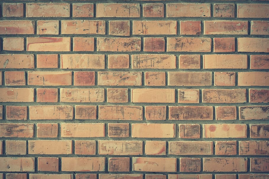 brown bricked surface, bricks, cement, concrete, dirty, pattern HD wallpaper