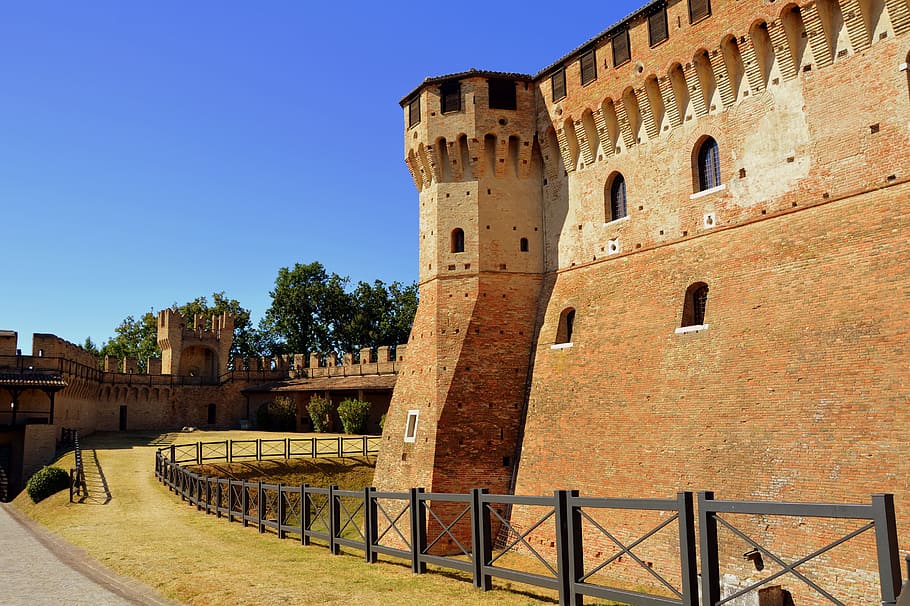 castle, torre, gradara, italy, wall, fortress, architecture, HD wallpaper