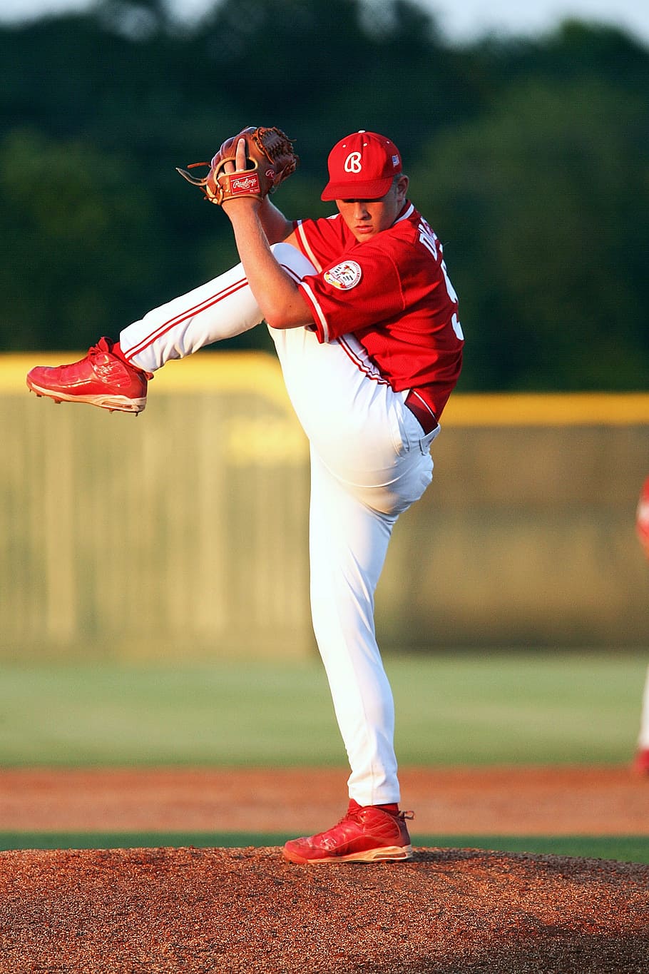 baseball player throwing ball at daytime, pitcher, action, athlete