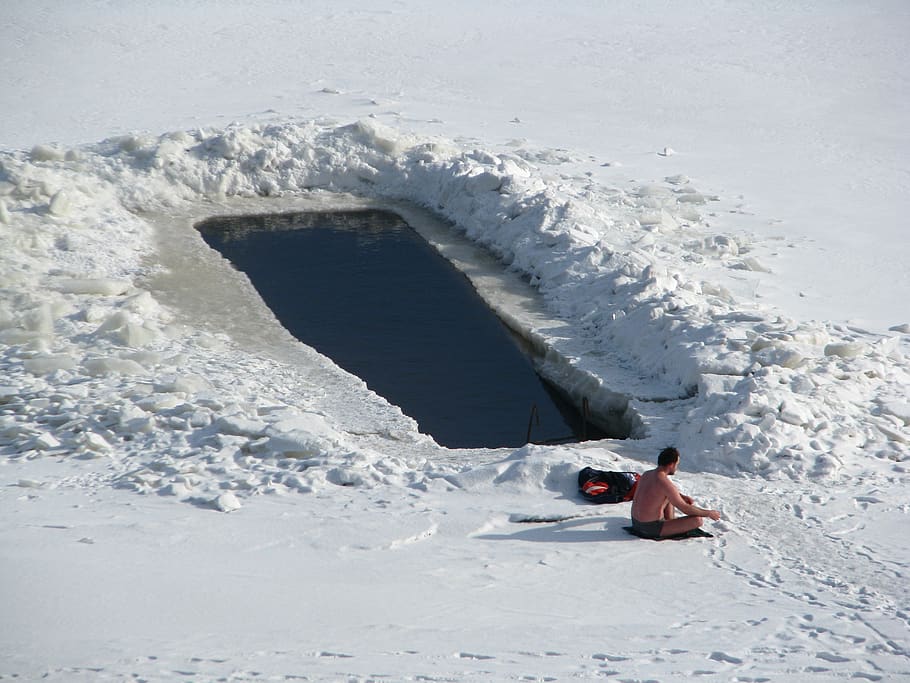 Free download | HD wallpaper: winter, frost, day, ice hole, bathing ...