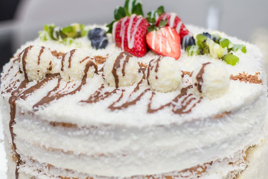 cake with strawberry, Delicious, Cream, Bake, celebration, dessert, HD wallpaper