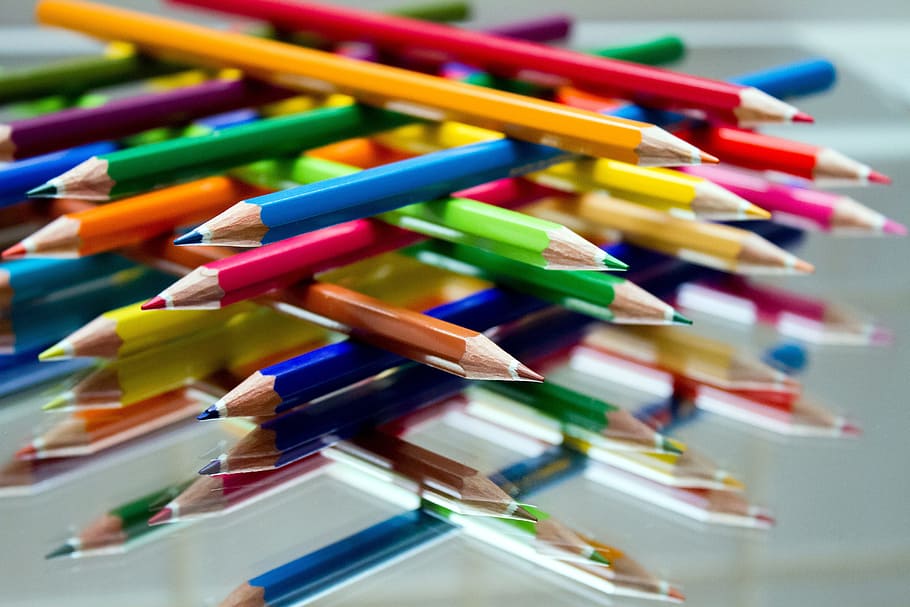 assorted colored pencil, colored pencils, paint, school, colour pencils