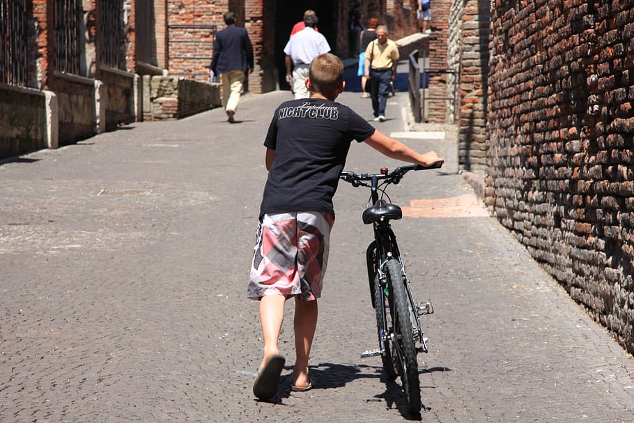 uphill, slide, away, go, bicycle, transportation, full length HD wallpaper