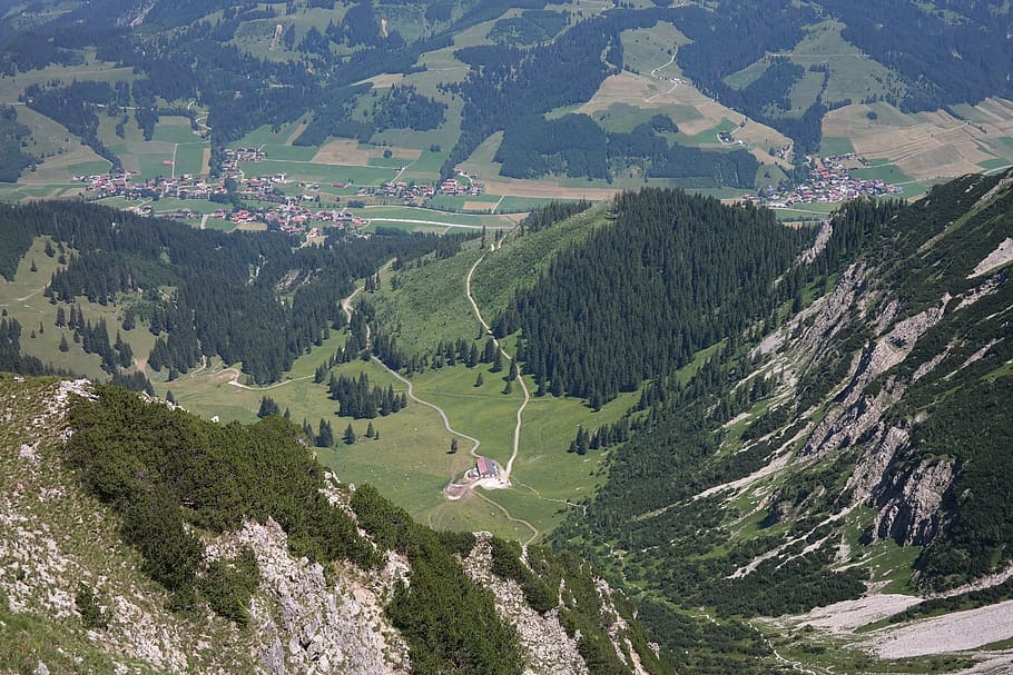 zipfel alp, behind stone, allgäu alps, alpine, mountains, bergtour, HD wallpaper
