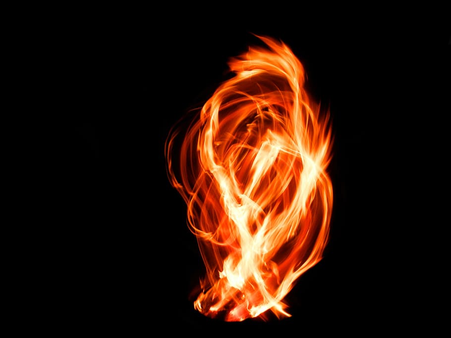 flame clip art, fire, light, at night, long shutter speed, orange