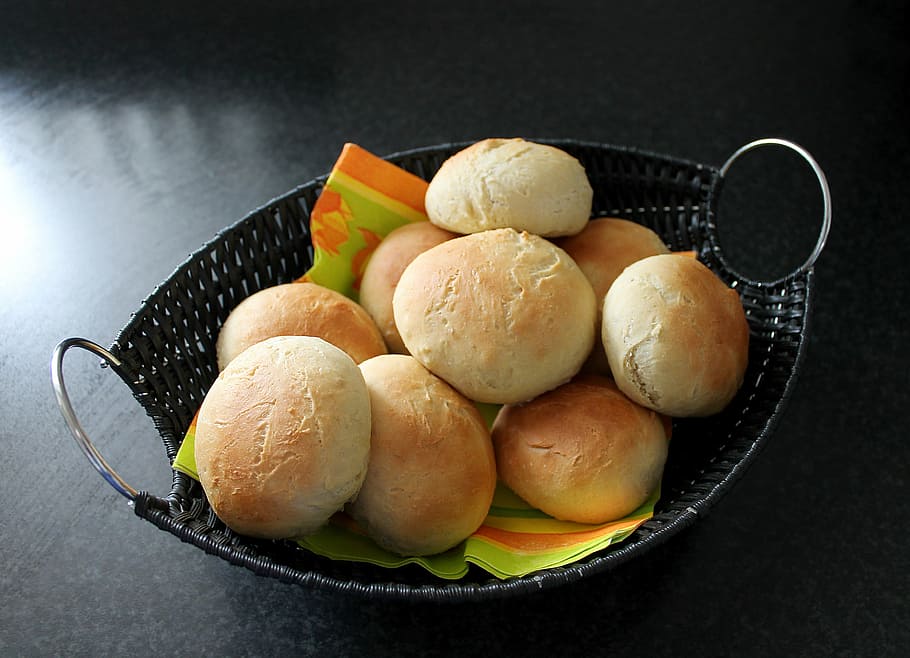buns, freshly baked, bread, food, breakfast, homemade, snack, HD wallpaper