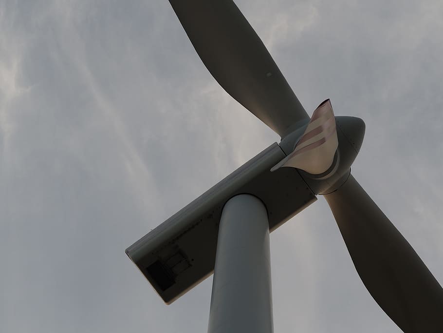 pinwheel, wind energy, wind power, sky, environment, blue, clouds, HD wallpaper