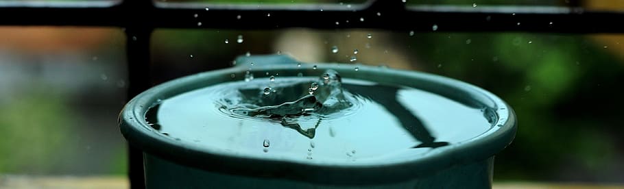round tin can with rain drops, water, splash, droplet, wet HD wallpaper
