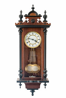 black and brown analog pendulum clock, old, clock face, hours HD wallpaper