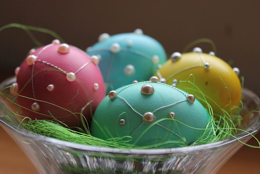 blue and red egg artwork, eggs, easter, decoration, celebration HD wallpaper