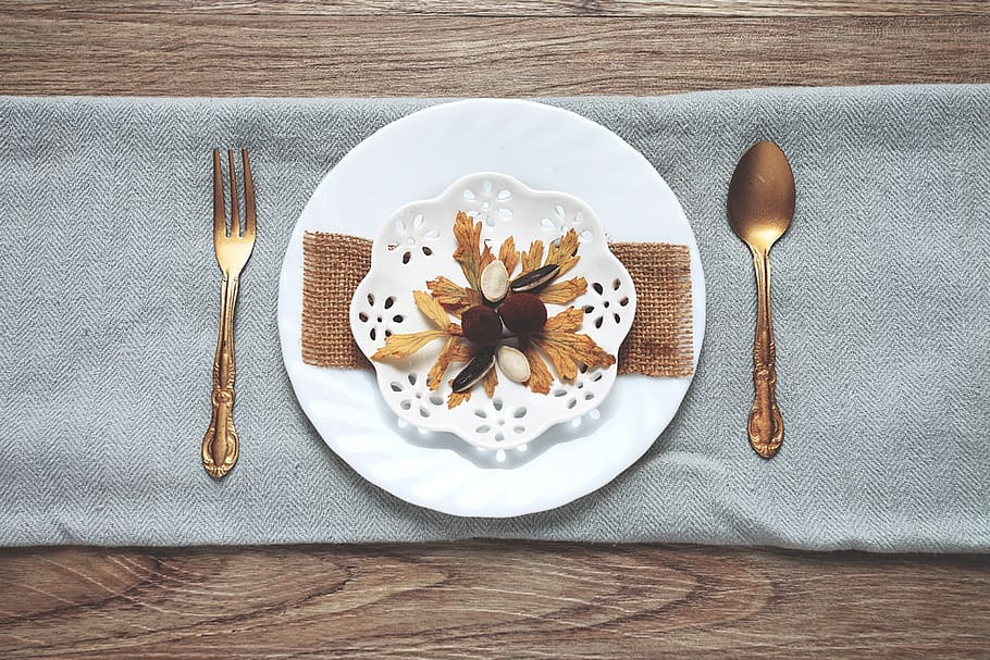 dining, fork, elegant dining, spoon, table, sweet food, food and drink HD wallpaper