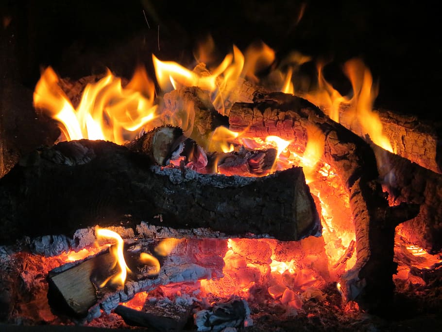 fire, fireplace, wood, burn, flame, blaze, cozy, open fireplace HD wallpaper