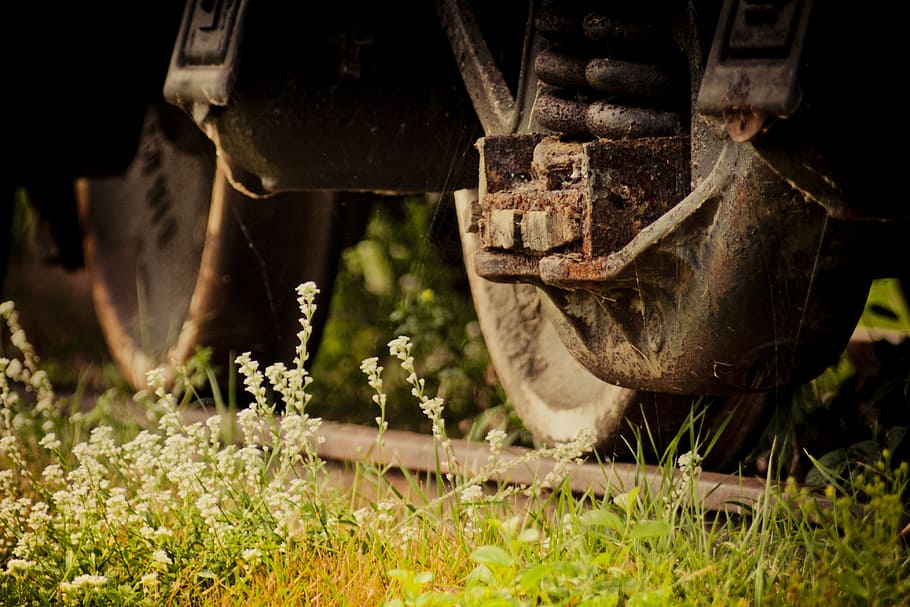 photo of brown locomotive train, train wheel, rust, old, metal HD wallpaper