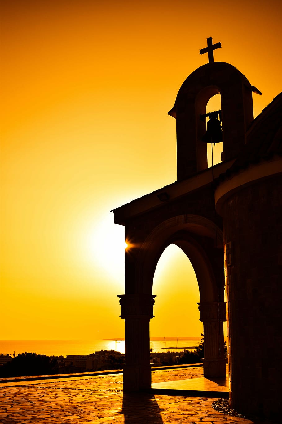 church, sunset, shadows, colors, afternoon, sunlight, religion HD wallpaper
