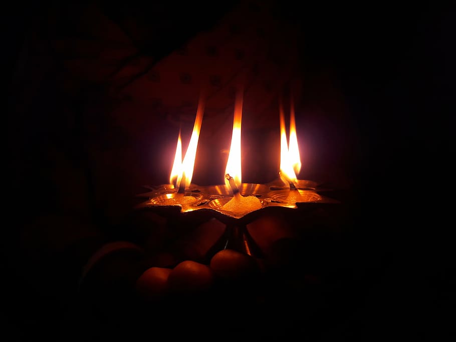 light, lamp, darkness, flame, burning, heat - temperature, night HD wallpaper