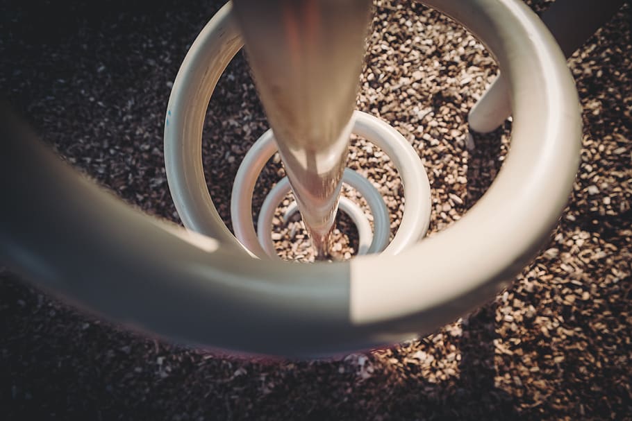 pole, spiral, circle, structure, round, selective focus, close-up HD wallpaper