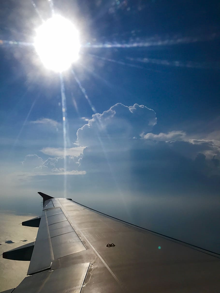 clouds, sky, flight, sky clouds, blue sky clouds, cloudscape HD wallpaper