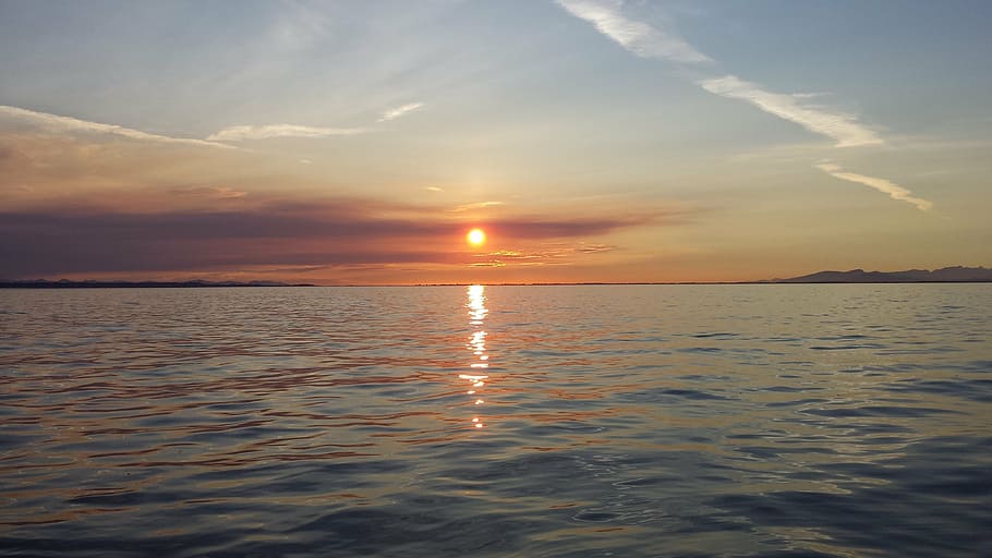 sunset, beach, ocean, sea, summer, coast, sky, water, beauty in nature HD wallpaper