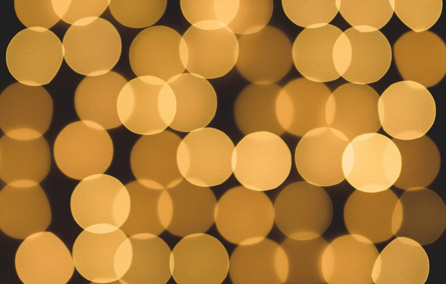 bokeh photography, orange bokeh photography, dots, lights, dark HD wallpaper