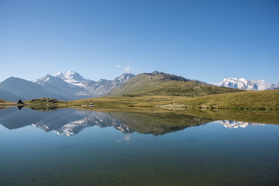 nature, alpine, bergsee, mirroring, mountain, water, lake, scenics - nature HD wallpaper