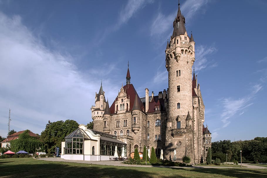 sabine, moszna, castle, silesia, renesans, building exterior, HD wallpaper