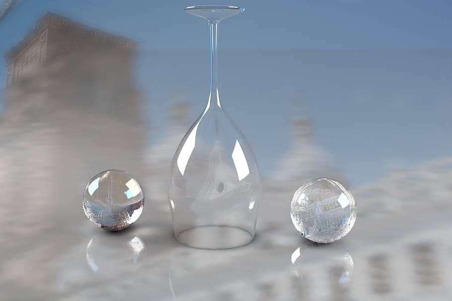 balls 3d, close-up, no people, indoors, table, glass - material HD wallpaper