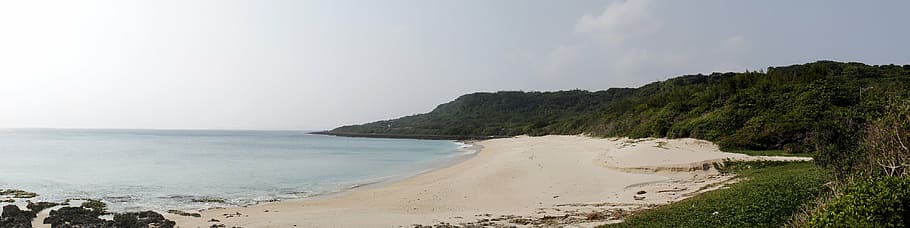 beach, sand, stone, taiwan, water, nature, sea, ocean, white HD wallpaper