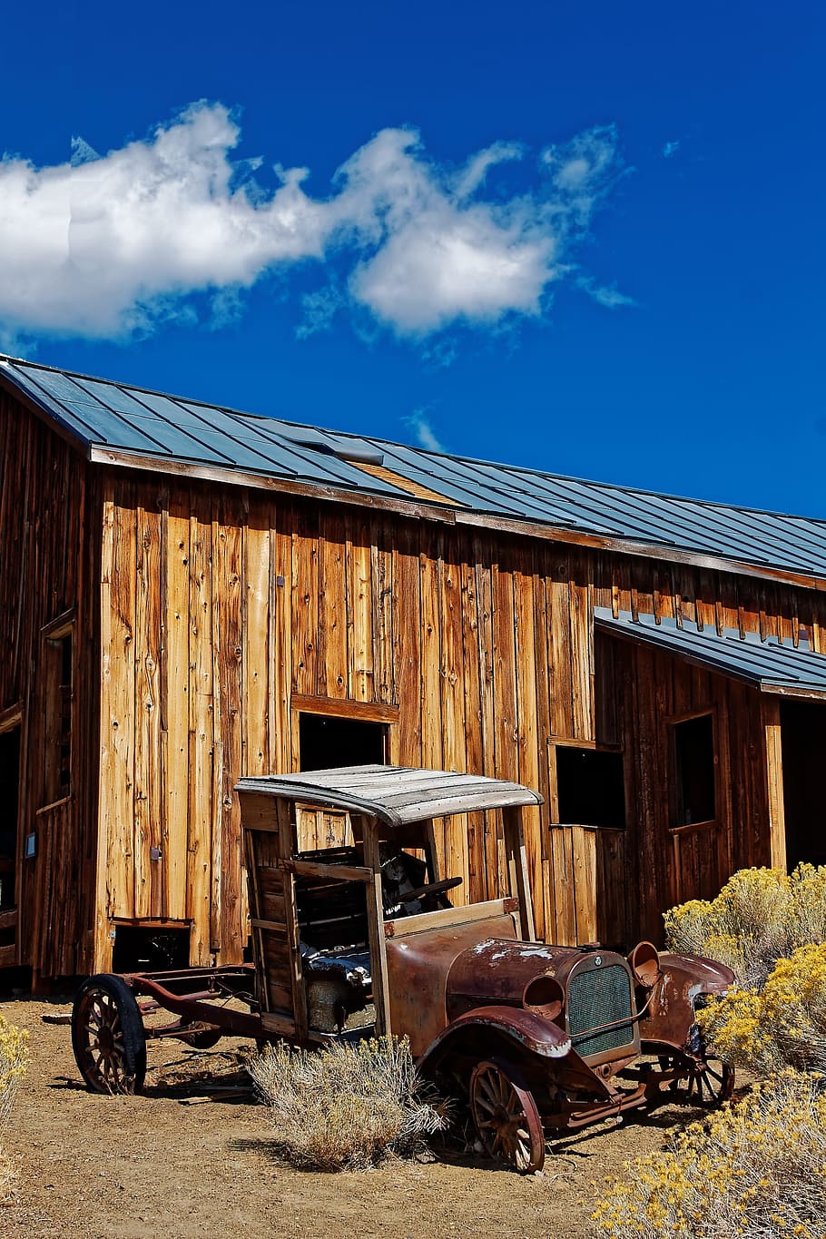 old car, stainless, ghost town, berlin, nevada, america, usa HD wallpaper