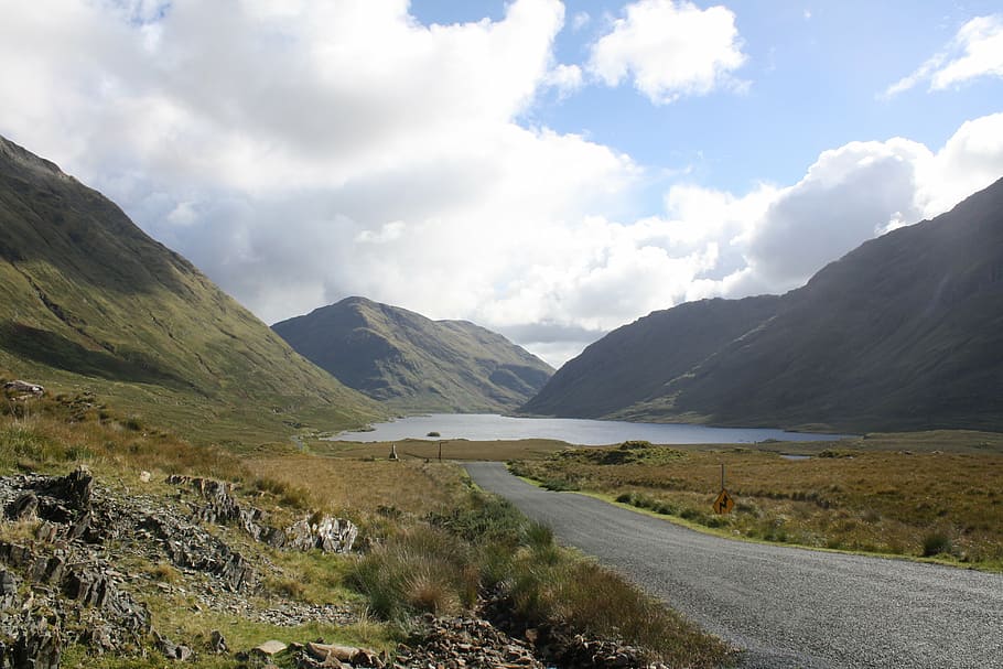 doolough valley, ireland, mountains, fjord, water, landscape