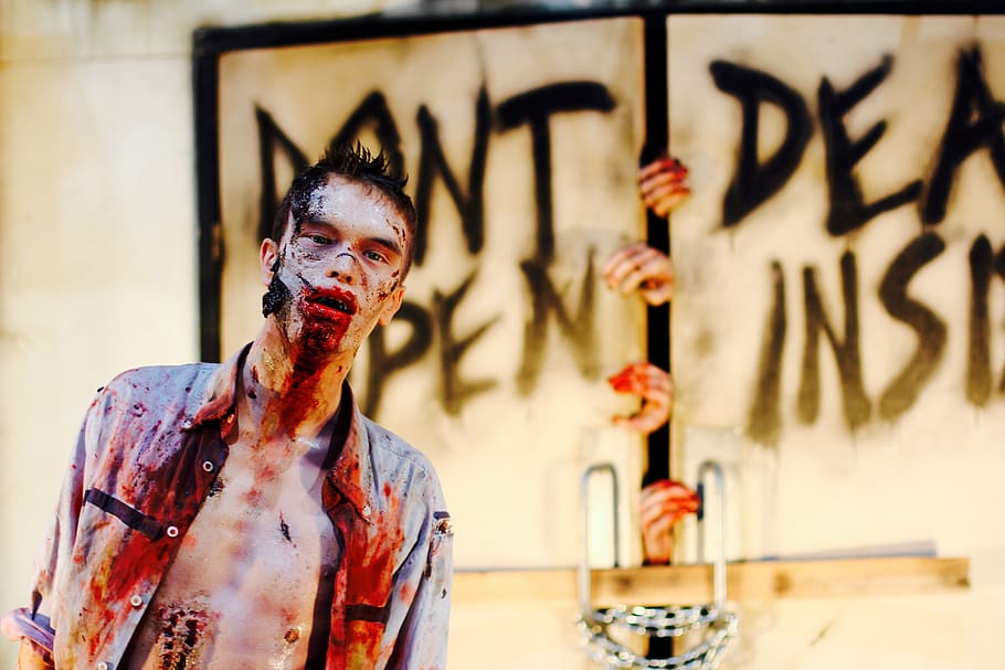 zombie, comiccon, dortmund, fair, figure, real, event, convention HD wallpaper