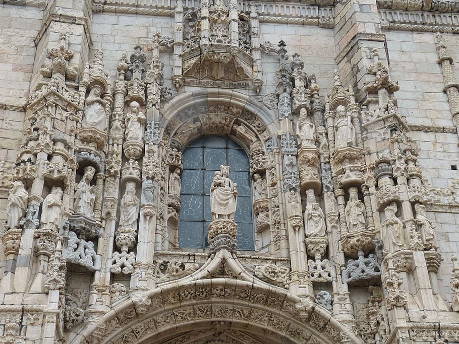 Jerome, Monastery, Architecture, historically, lisbon, statue HD wallpaper