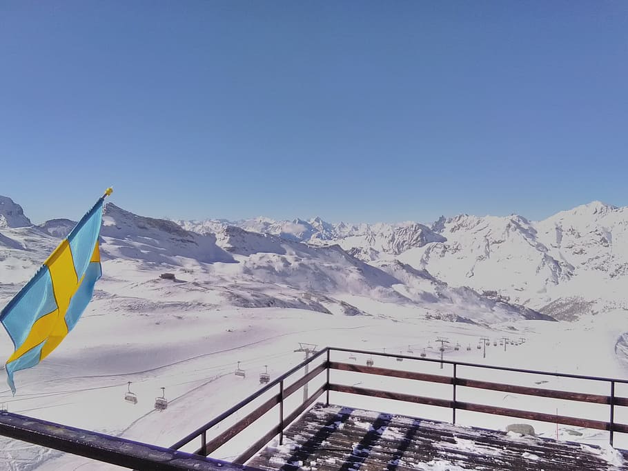 winter, mountain, snow, alps, cold temperature, sky, scenics - nature HD wallpaper