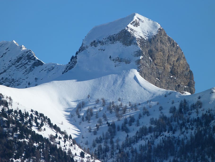 mountain, snowy, winter, landscape, nature, summit, alps, european Alps HD wallpaper
