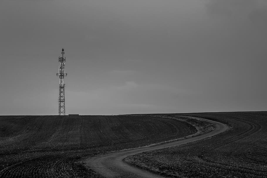 transmitter, krnov, hill, path, twilight, tower, nature, sky HD wallpaper