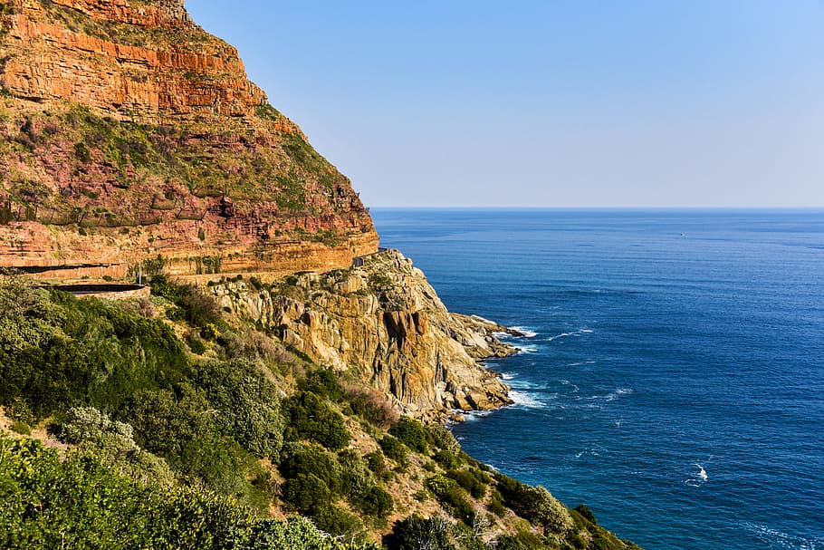 sea, nature, water, ocean, Cape Town, cliff, coast, coastal, daylight, HD wallpaper