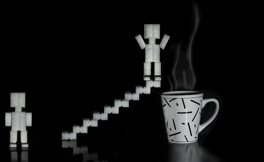 illustration, sugar cube, trap, black, taskoffie, studio shot, HD wallpaper