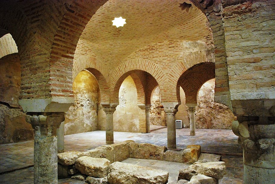 Bathrooms, Arab, Beautiful, arch, indoors, history, architecture HD wallpaper