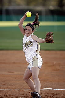 softball, pitcher, pitching, throwing, female, game, competition HD wallpaper