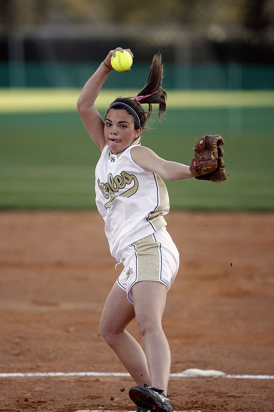 softball, pitcher, pitching, throwing, female, game, competition, HD wallpaper
