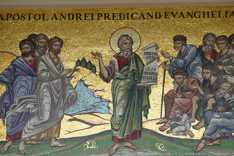 mosaic, image, church, cathedral, bucharest, romania, apostle