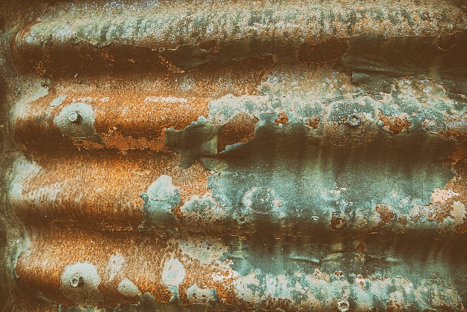 Close-up shot of rusty old corrugated iron metal, image captured with a Canon 6D, HD wallpaper